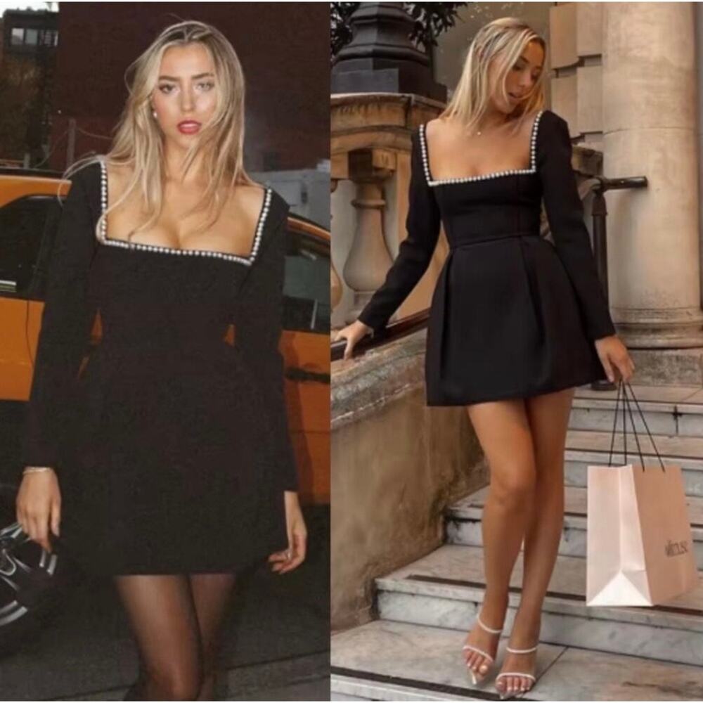 Elegant Black Mini Dress - Picture 2 of 16
